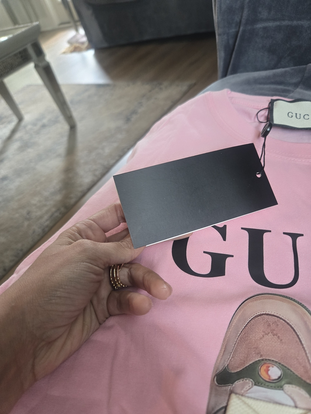 GUCCI Pink Graphic Sneaker Print Tee - Picture 7 of 16